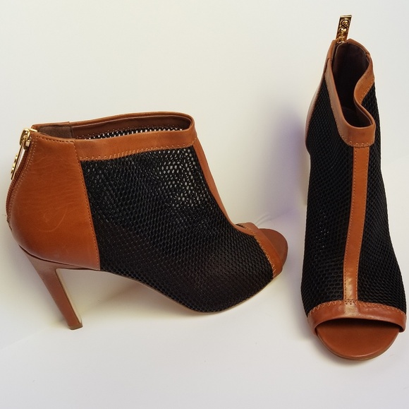 Cole Haan Shoes - Cole Haan Adella Mesh Heel Booties Brown Black 9.5